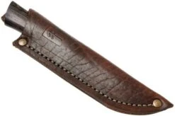 Autine Damascus Bushcraft, Wengé, Damask, Brown RH Sheath, Bushcraft Knife -Knife Sale Shop AT BUS WNG DAM 07 autine at bus wng dam 07