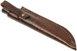 Autine Damascus Bushcraft, Wengé, Damask, Brown RH Sheath, Bushcraft Knife -Knife Sale Shop AT BUS WNG DAM 08 autine at bus wng dam 08