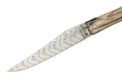 Laguiole En Aubrac Le Perlé 12 Cm L0512WA6J3DB Balbach Damast Full Handle Beech Wood -Knife Sale Shop AUL0512WA6J3DB 03 laguioleaubrac