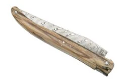 Laguiole En Aubrac Le Perlé 12 Cm L0512WA6J3DB Balbach Damast Full Handle Beech Wood -Knife Sale Shop AUL0512WA6J3DB 04 laguioleaubrac