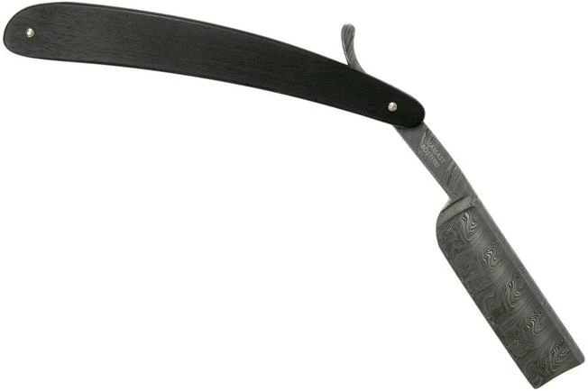 Böker Manufaktur Ebony Damascus Straight Razor 140609DAM 2 Böker Manufaktur Ebony Damascus Straight Razor 140609DAM - Image 2