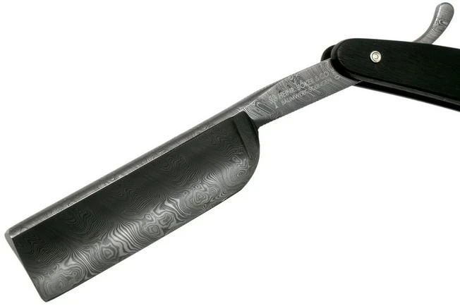 Böker Manufaktur Ebony Damascus Straight Razor 140609DAM 3 Böker Manufaktur Ebony Damascus Straight Razor 140609DAM - Image 3