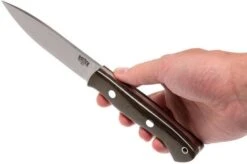 Bark River Aurora LT A2, Green Canvas Micarta, Red Liners -Knife Sale Shop BRK06 113GRCRL 06 bark river brk06 113grcrl 06