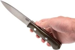 Bark River Aurora A2, Green Canvas Micarta, Red Liners -Knife Sale Shop BRK06 140GRCRL 06 bark river brk06 140grcrl 06