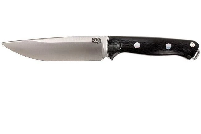 Bark River Bravo Vortex A2 Jimped, Black Canvas Micarta, Brown Sheath 1 Bark River Bravo Vortex A2 Jimped, Black Canvas Micarta, Brown Sheath