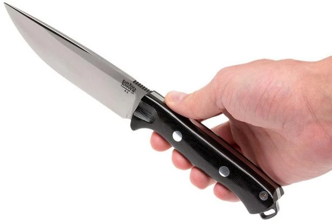 Bark River Bravo Vortex A2 Jimped, Black Canvas Micarta, Brown Sheath 6 Bark River Bravo Vortex A2 Jimped, Black Canvas Micarta, Brown Sheath - Image 6