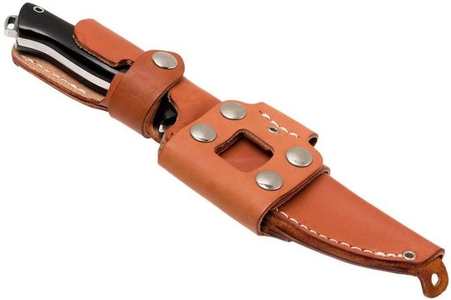 Bark River Bravo Vortex A2 Jimped, Black Canvas Micarta, Brown Sheath 7 Bark River Bravo Vortex A2 Jimped, Black Canvas Micarta, Brown Sheath - Image 7