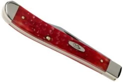 Case Slimline Trapper Dark Red Bone, Standard Jig, 06982, 61048 CV Pocket Knife -Knife Sale Shop CE06982 04 case