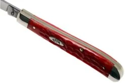 Case Slimline Trapper Dark Red Bone, Standard Jig, 06982, 61048 CV Pocket Knife -Knife Sale Shop CE06982 06 case