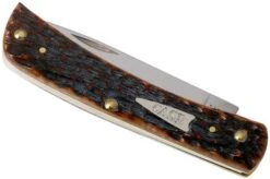 Case Sod Buster Jr Brown Bone, Peach Seed Jig, 42653, 6137 SS Pocket Knife -Knife Sale Shop CE42653 04 case