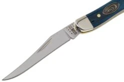 Case Small Texas Toothpick Mediterranean Blue Bone, Smooth, 52804, 610096 SS Pocket Knife -Knife Sale Shop CE52804 03 case