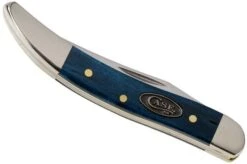 Case Small Texas Toothpick Mediterranean Blue Bone, Smooth, 52804, 610096 SS Pocket Knife -Knife Sale Shop CE52804 04 case