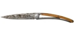 Deejo Tattoo 37g, Olive, Lighthouse 1CB000060 Pocket Knife