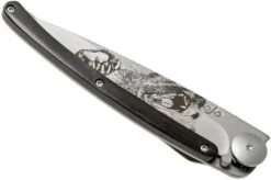 Deejo Tattoo 37g, Ebony Wood, Grizzly 1CB040 Pocket Knife -Knife Sale Shop DJ1CB040 04 deejo