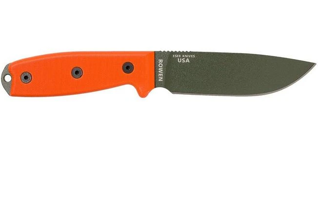 ESEE Model 4 OD Blade, Orange Handle 4P-OD With Sheath + Clip 2 ESEE Model 4 OD Blade, Orange Handle 4P-OD With Sheath + Clip - Image 2