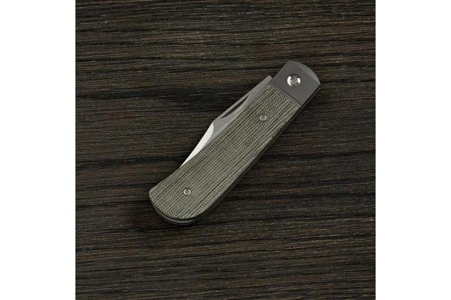 Jack Wolf Benny's Clip Green Canvas Micarta, BENNY-01-GRN, Slipjoint Pocket Knife 2 Jack Wolf Benny's Clip Green Canvas Micarta, BENNY-01-GRN, Slipjoint Pocket Knife - Image 2