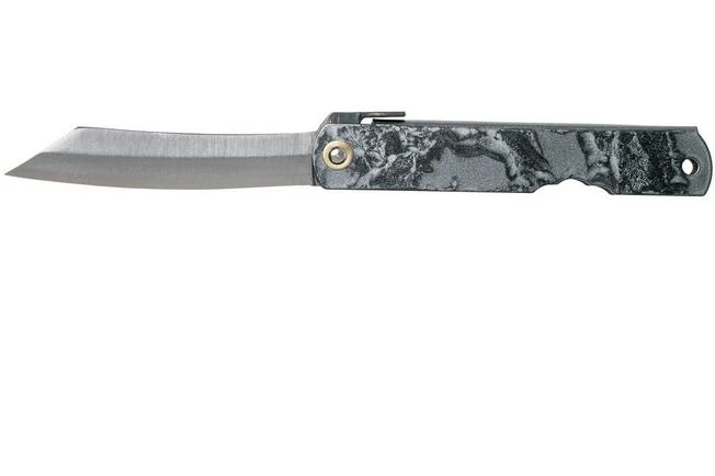 Higonokami Pocket Knife 7.3 Cm HIGOC3, Blue Paper Steel, Grey Black Glitter 1 Higonokami Pocket Knife 7.3 Cm HIGOC3, Blue Paper Steel, Grey Black Glitter