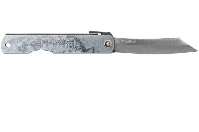 Higonokami Pocket Knife 7.3 Cm HIGOC3, Blue Paper Steel, Grey Black Glitter 2 Higonokami Pocket Knife 7.3 Cm HIGOC3, Blue Paper Steel, Grey Black Glitter - Image 2