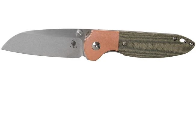 Kizer Deviant V3575A1 Copper, Micarta, M390 Pocket Knife, Chris Conaway Design 1 Kizer Deviant V3575A1 Copper, Micarta, M390 Pocket Knife, Chris Conaway Design