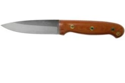 LT Wright GNS Saber Grind, O1, Polished Natural Micarta, Leather Sheath, Bushcraft Knife
