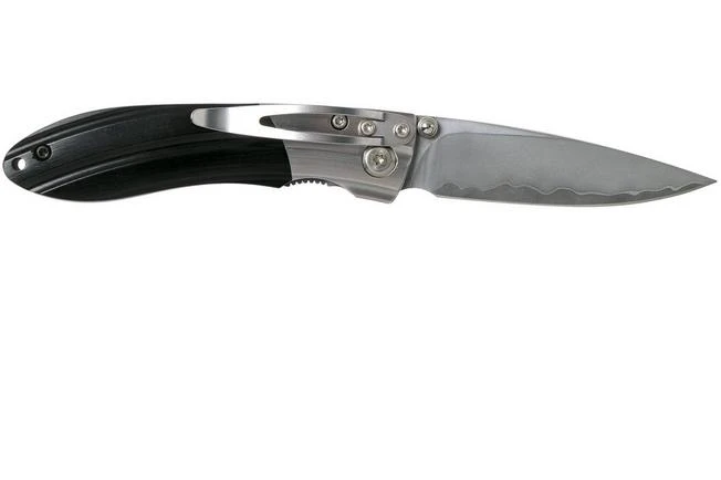 Mcusta MC-142G Ripple, SPG2 Black Pakka Wood Pocket Knife 2 Mcusta MC-142G Ripple, SPG2 Black Pakka Wood Pocket Knife - Image 2