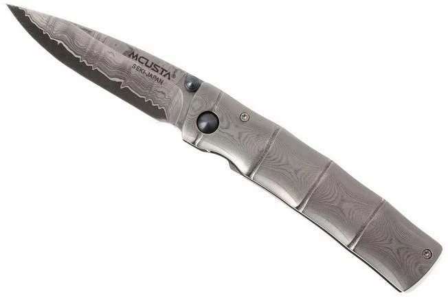 Mcusta MC-33D Shinra Take Folding Knife, Handle/blade: Damascus And Damascus 1 Mcusta MC-33D Shinra Take Folding Knife, Handle/blade: Damascus And Damascus