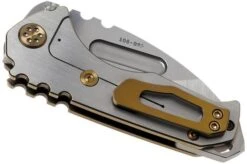 Medford Praetorian Genesis T S35VN, Tumbled Droppoint Blade, Bronze Handle Silver Flats, Bronze Hardware Pocket Knife -Knife Sale Shop MF 21 GNT 02 04 medford