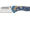 Medford Prae Slim, S45VN Tumbled Drop Point Blade, Blue Bronze Acanthus Handle Pocket Knife
