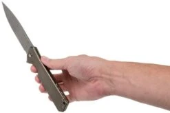 Olamic Rainmaker Droppoint, Kinetic Earth Brown, Gold, Pocket Knife -Knife Sale Shop OCRM HP 05 08 olamic