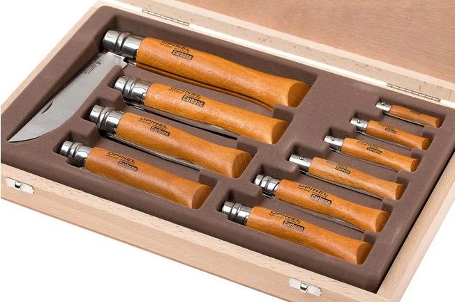 Opinel 10-piece Pocket Knife Set, Carbon Steel 2 Opinel 10-piece Pocket Knife Set, Carbon Steel - Image 2