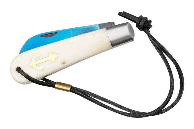 Otter Anchor Knife SET 173 KN Large Blued Carbon, Bone, Brass Anchor, Leather Strap, Pocket Knife 7 Otter Anchor Knife SET 173 KN Large Blued Carbon, Bone, Brass Anchor, Leather Strap, Pocket Knife - Image 7