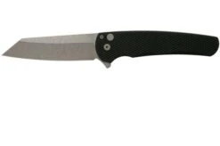Pro-Tech Malibu 5205 Stonewashed 20CV Reverse Tanto, Black Textured Aluminum Pocket Knife