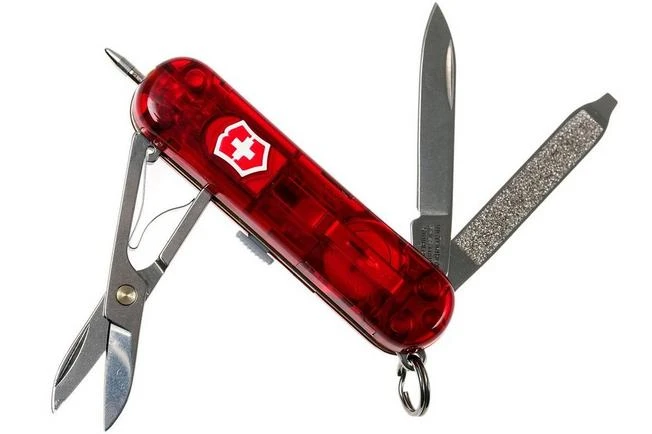 Victorinox Signature Lite, Swiss Pocket Knife, Transparant Red 1 Victorinox Signature Lite, Swiss Pocket Knife, Transparant Red