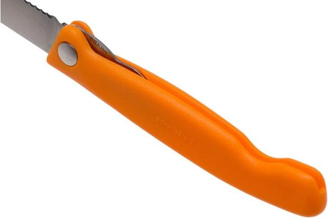 Victorinox SwissClassic 6.7836.F9B Serrated Foldable Vegetable Knife, Orange 5 Victorinox SwissClassic 6.7836.F9B Serrated Foldable Vegetable Knife, Orange - Image 5