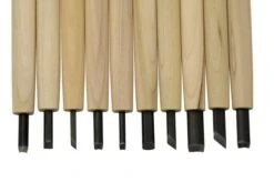 Yoshiharu W-10 Mitomoto Japanese Wood Carving Knives, Set Of 10 In Cloth Pouch 6 Yoshiharu W-10 Mitomoto Japanese Wood Carving Knives, Set Of 10 In Cloth Pouch -Knife Sale Shop YSH 016 03 yoshiharu